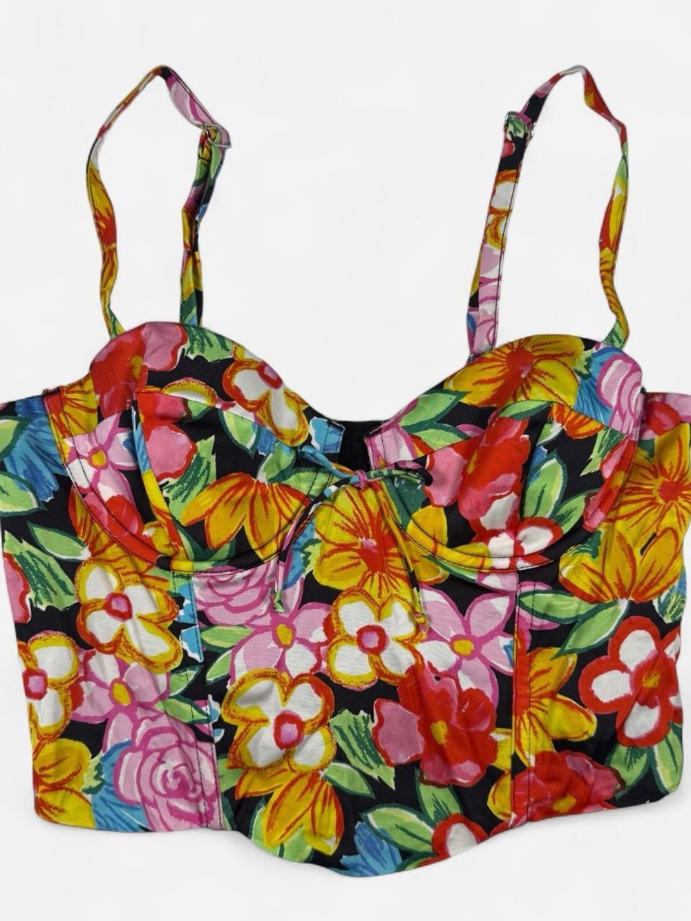 For Love & Lemons Black Floral Corset Top